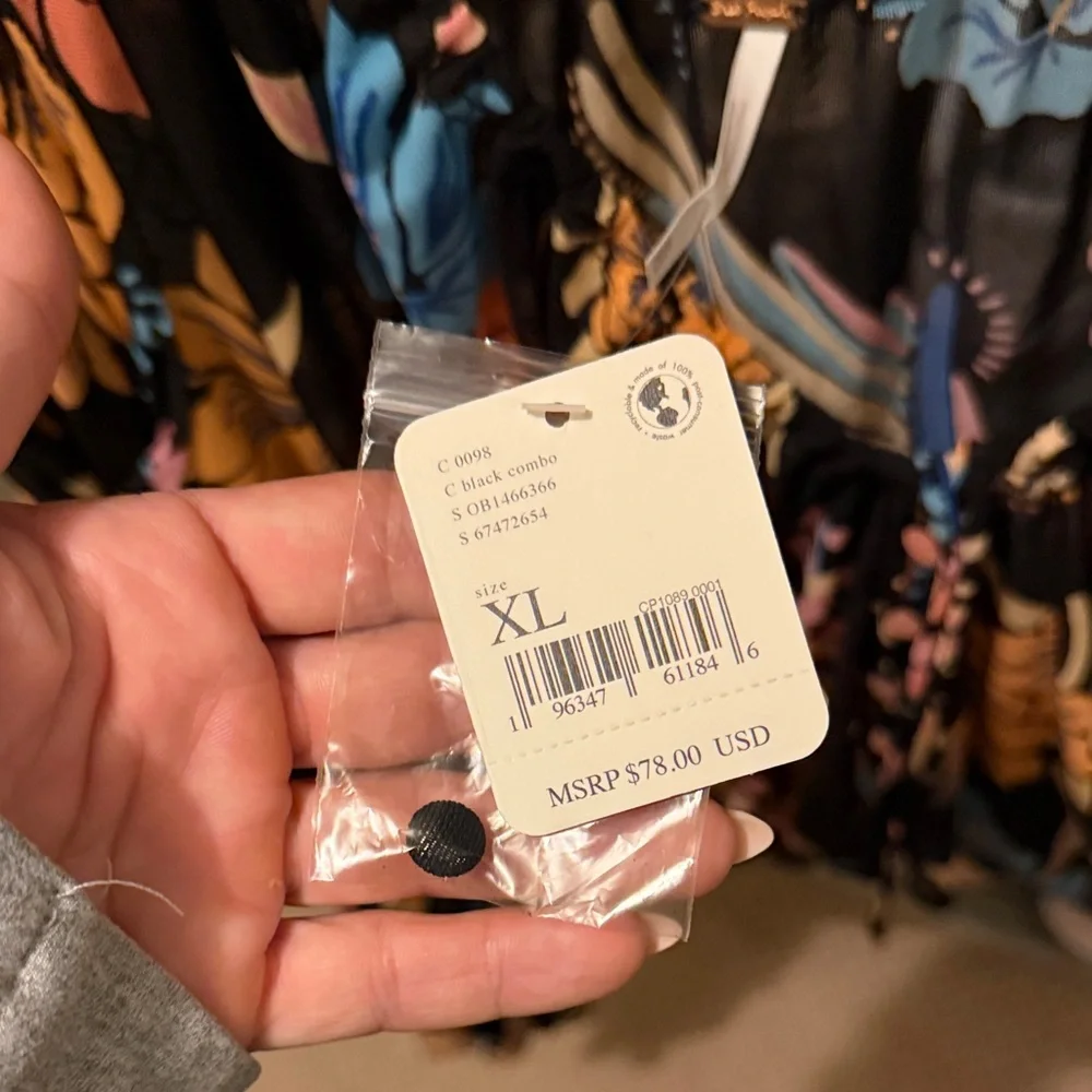 Free People Black Floral Blouse - Picture 2 of 2